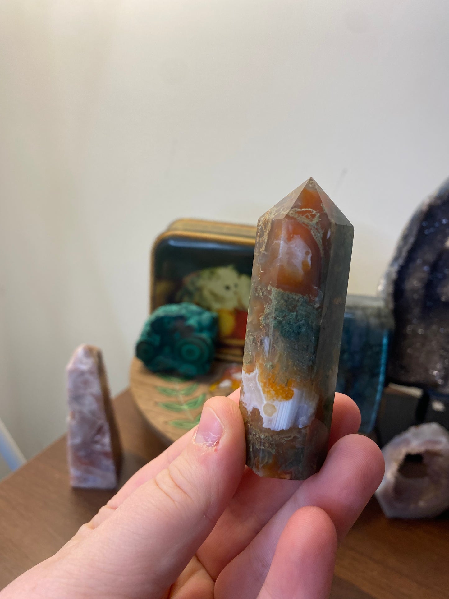 Carnelian & Moss Agate Tower