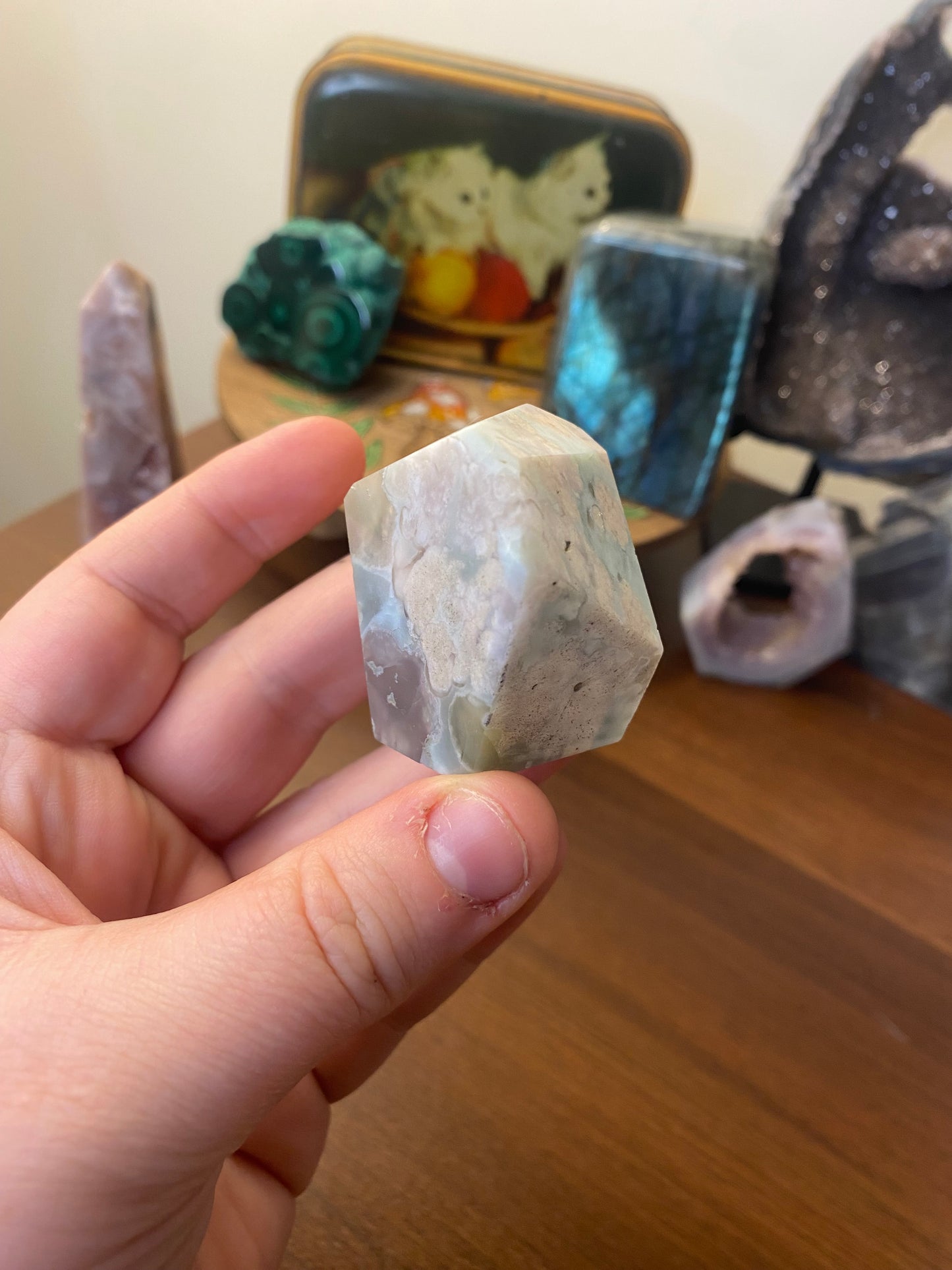 Green Flower Agate Gusher