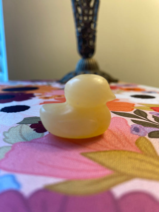 Yellow Calcite Duck Carving