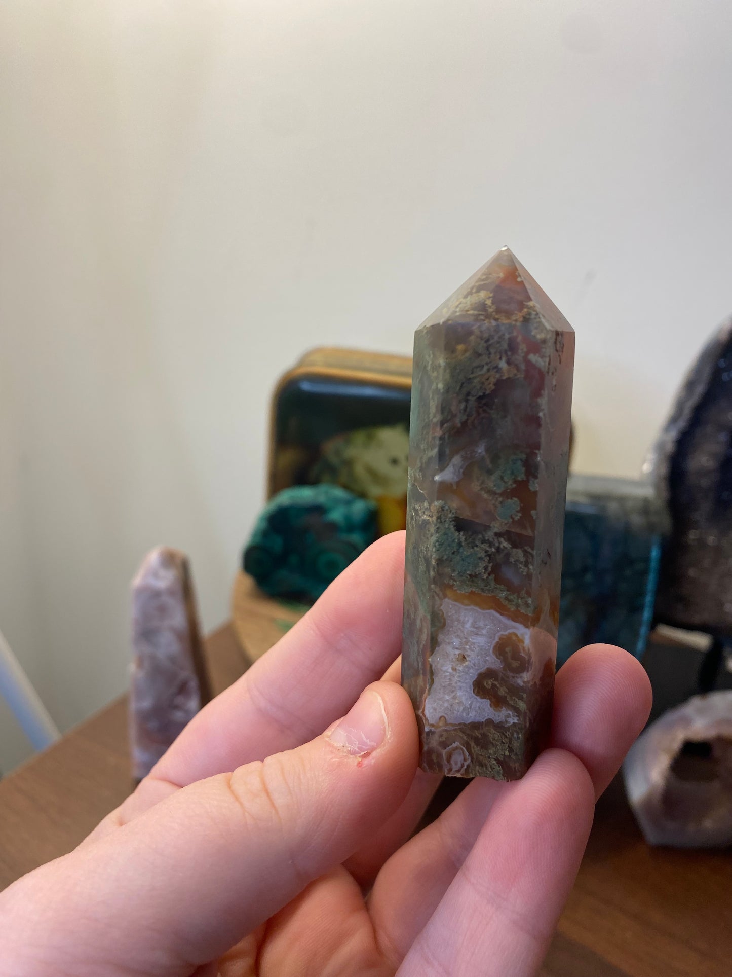 Carnelian & Moss Agate Tower