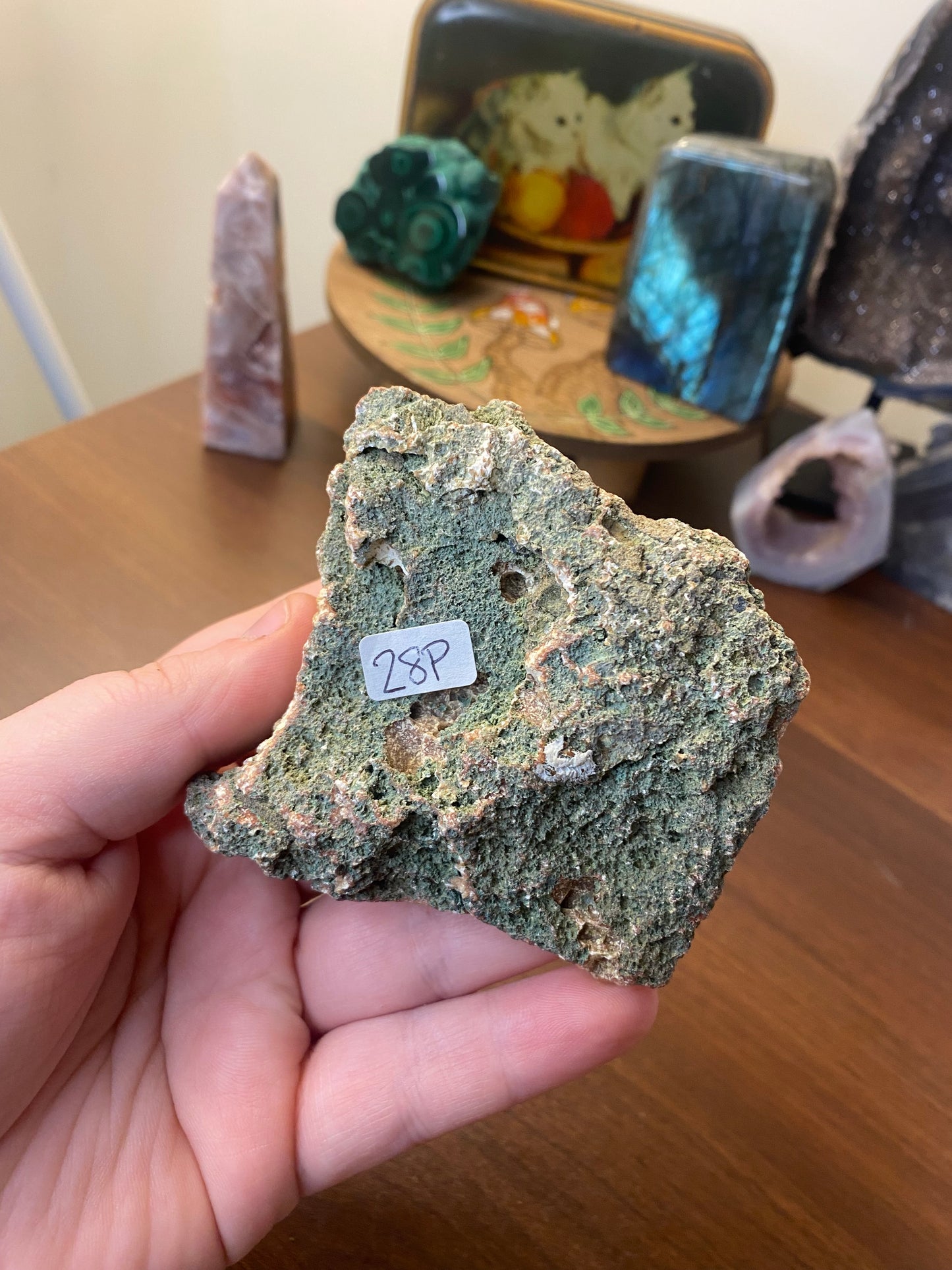 Raw Peach Selenite Cluster