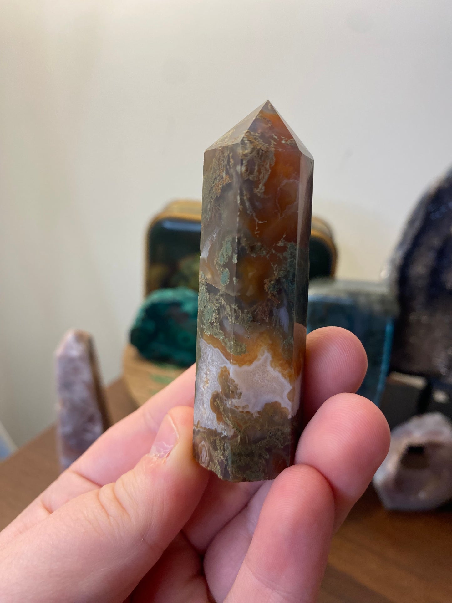 Carnelian & Moss Agate Tower