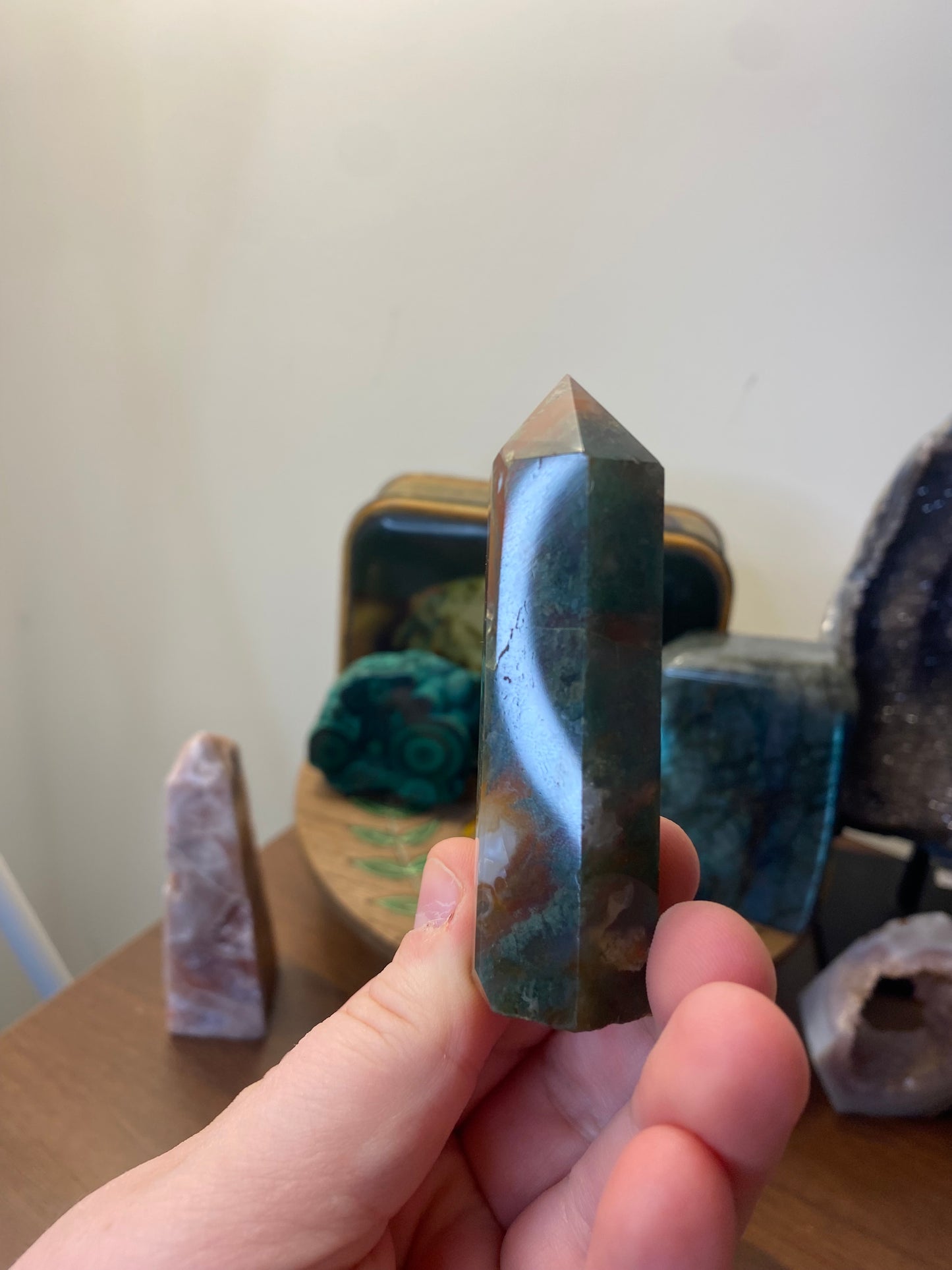 Carnelian & Moss Agate Tower