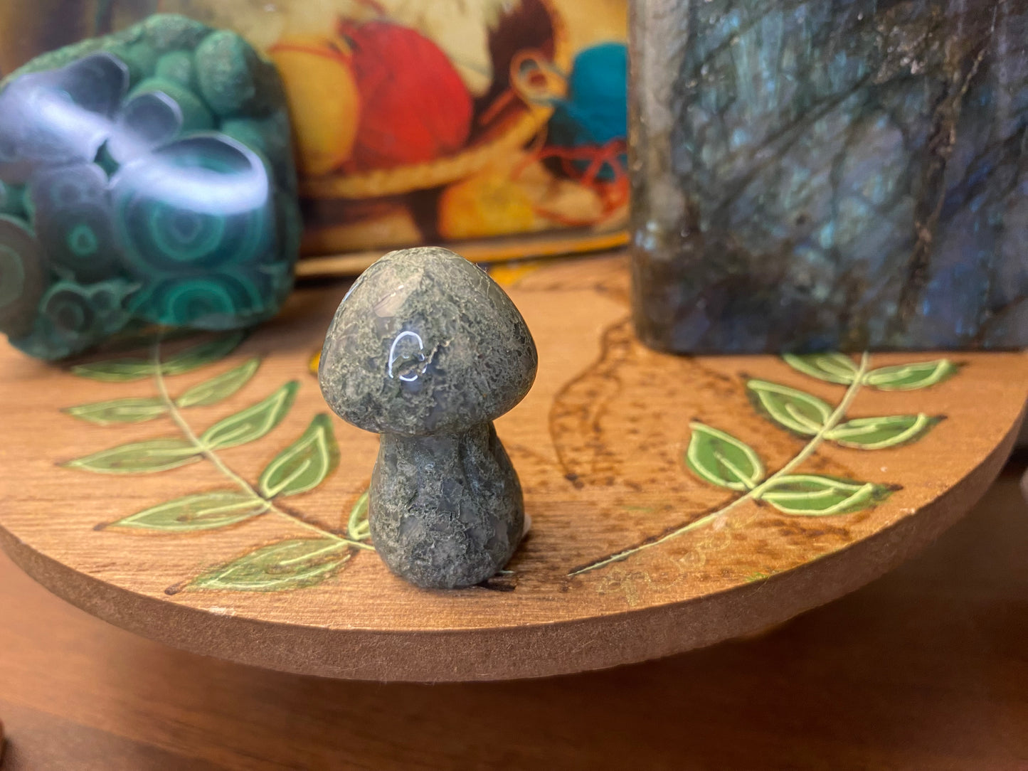 Moss Agate Mushroom