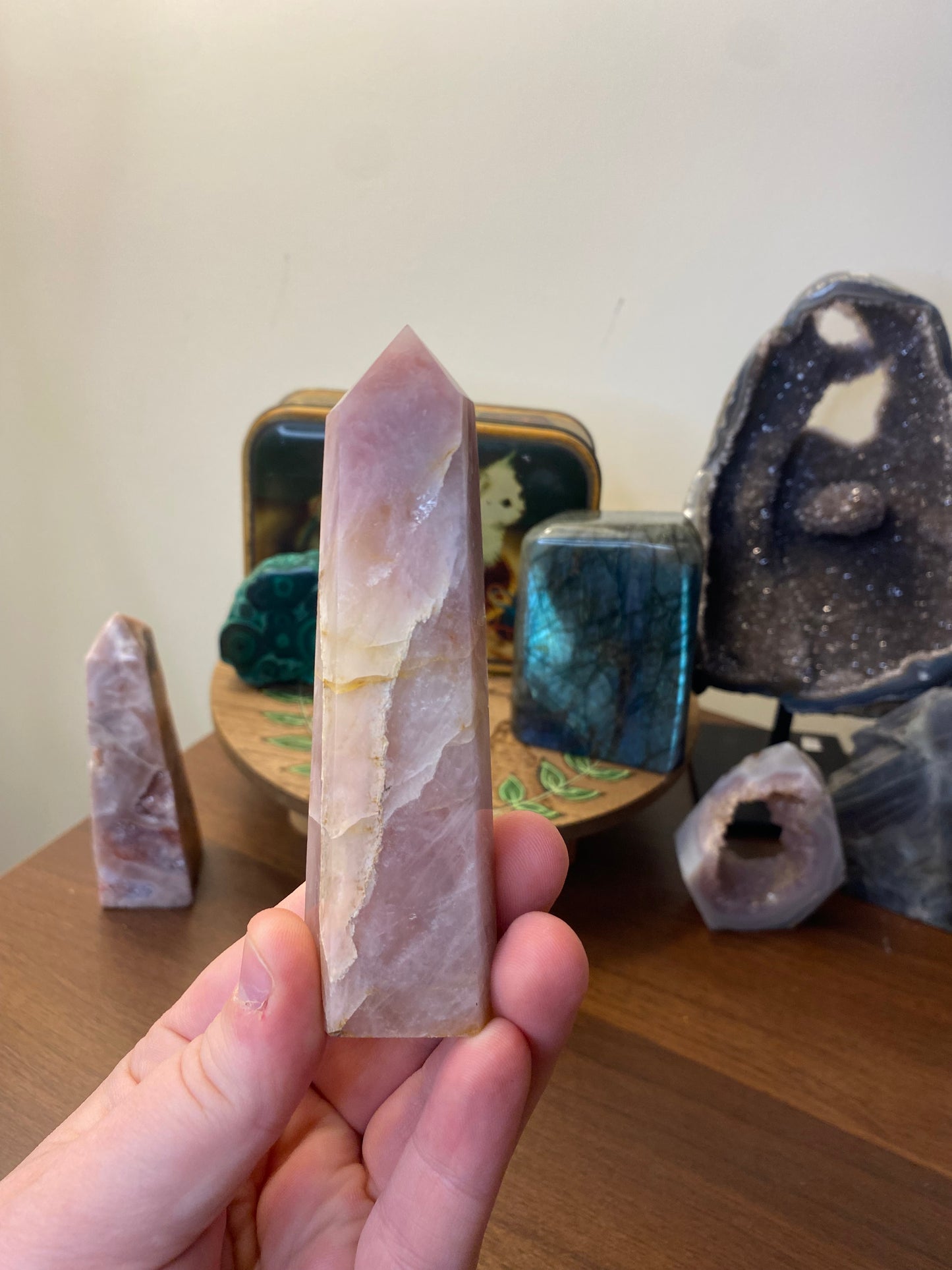 Lavender Rose Quartz Tower