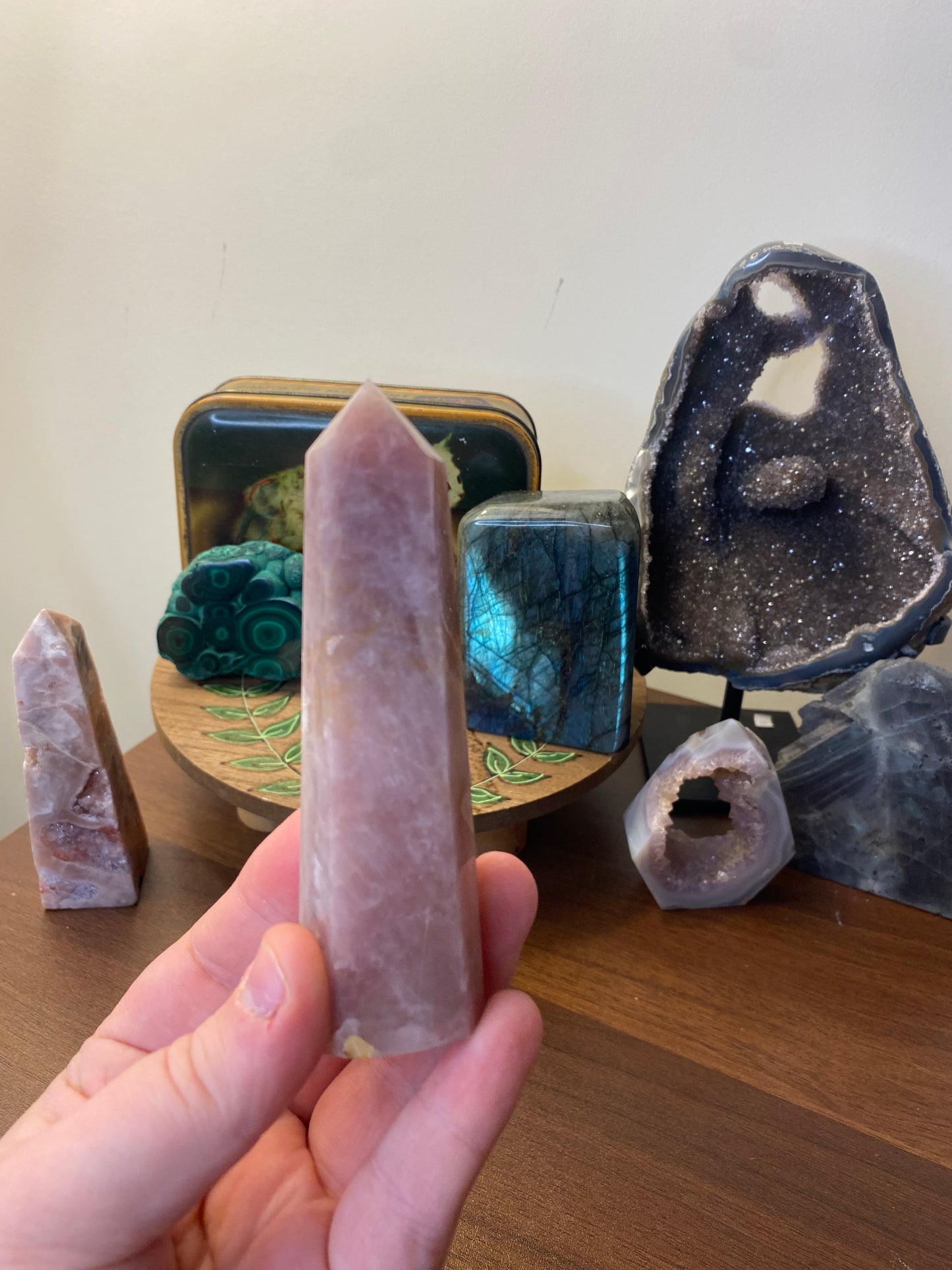 Lavender Rose Quartz Tower