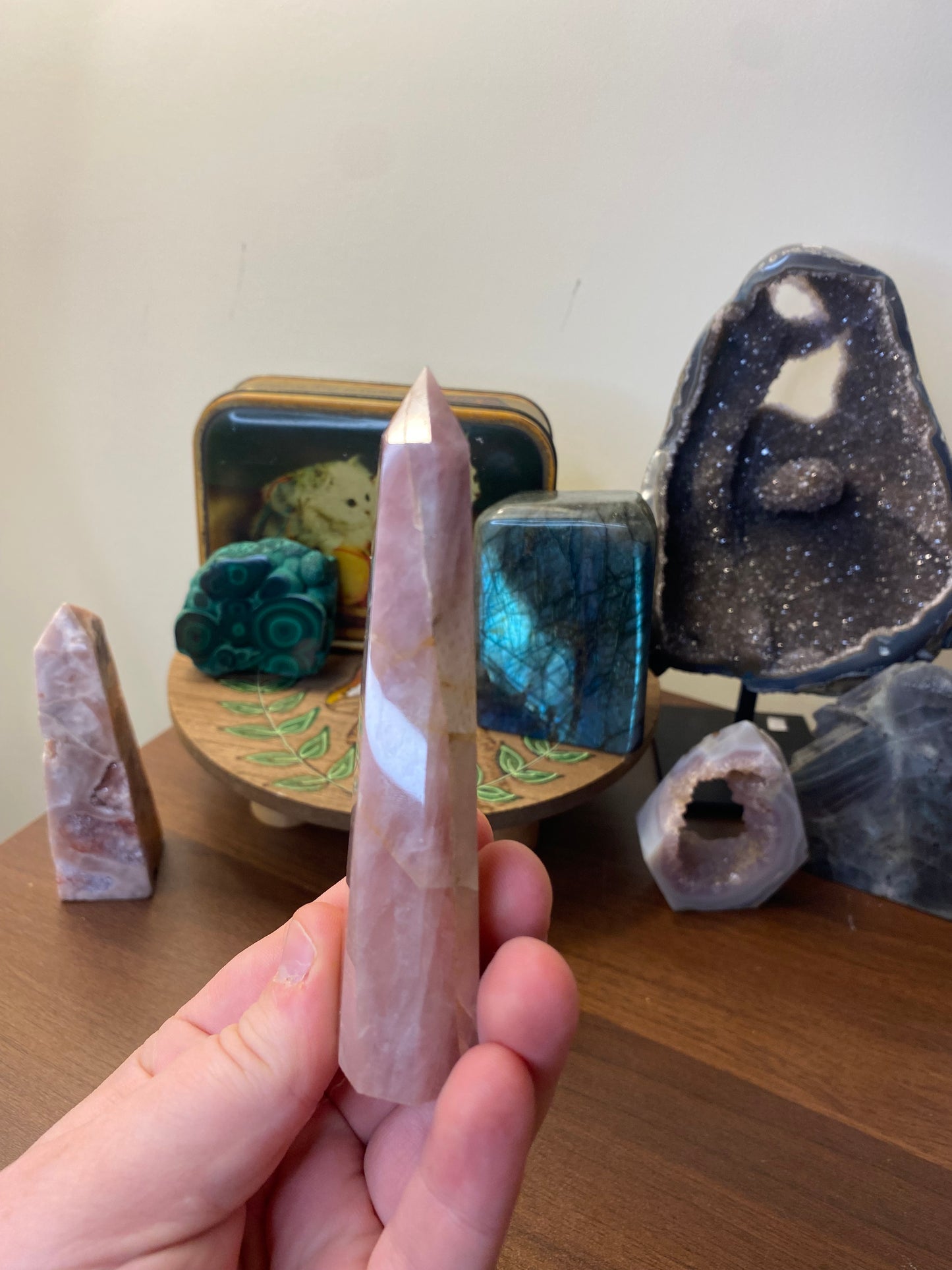 Lavender Rose Quartz Tower