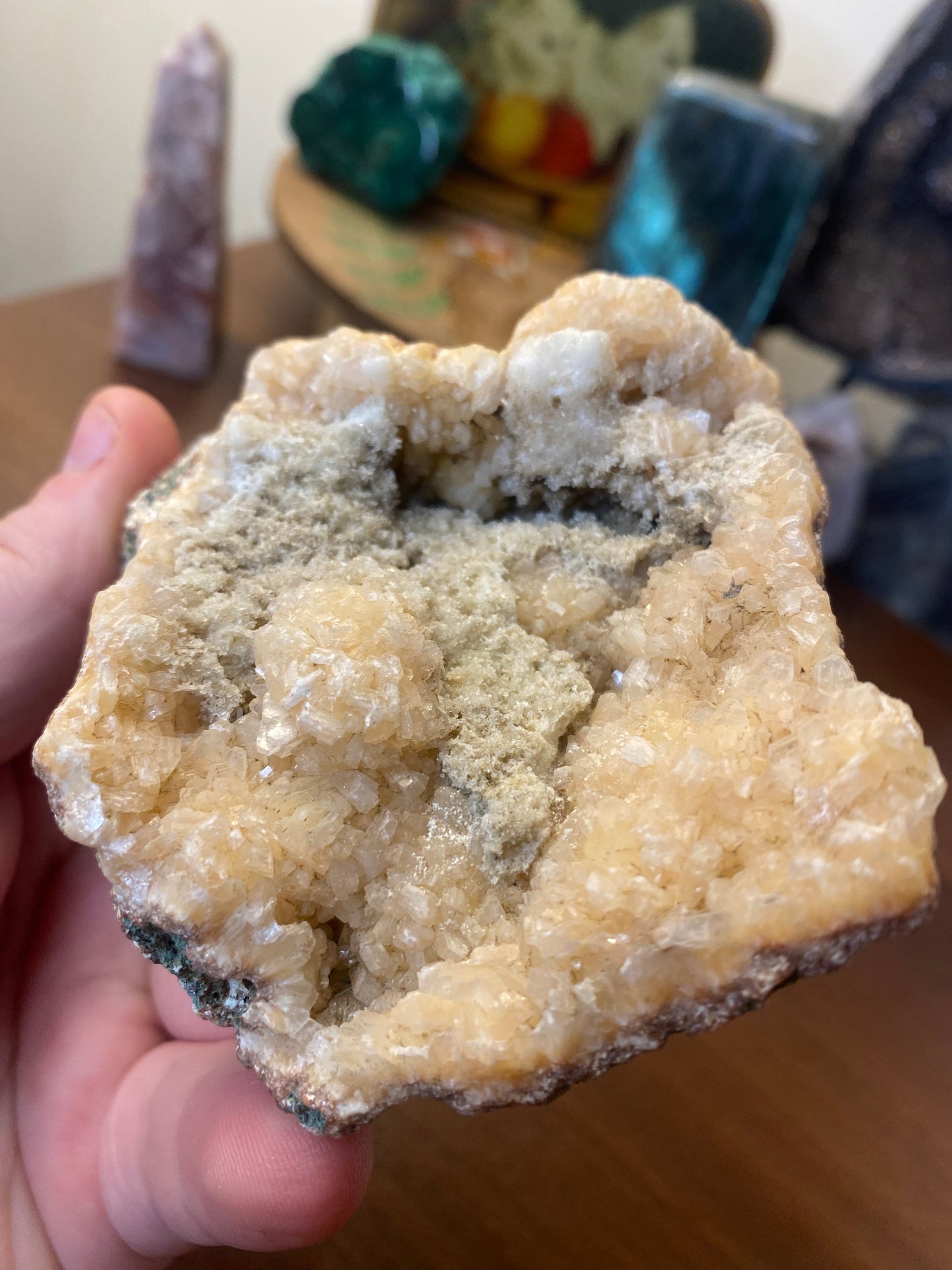 Raw Peach Selenite Cluster