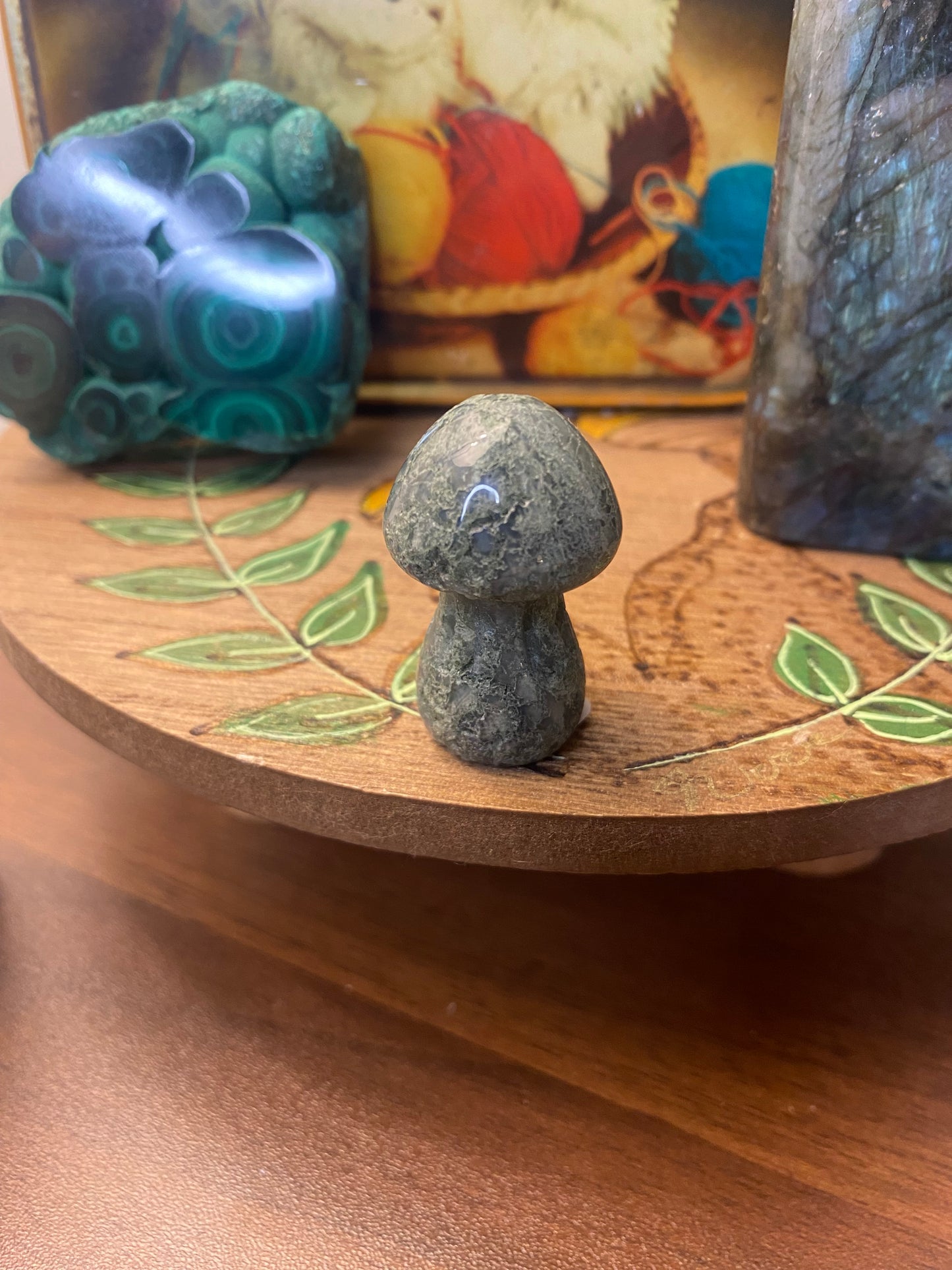 Moss Agate Mushroom