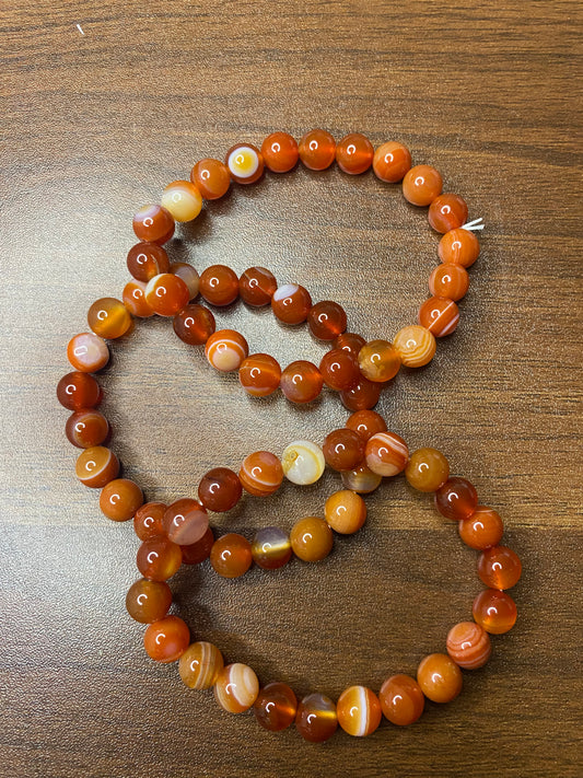 Medium Bead Carnelian Bracelet