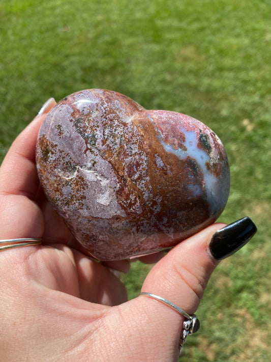 Ocean Jasper Puffy Hearts