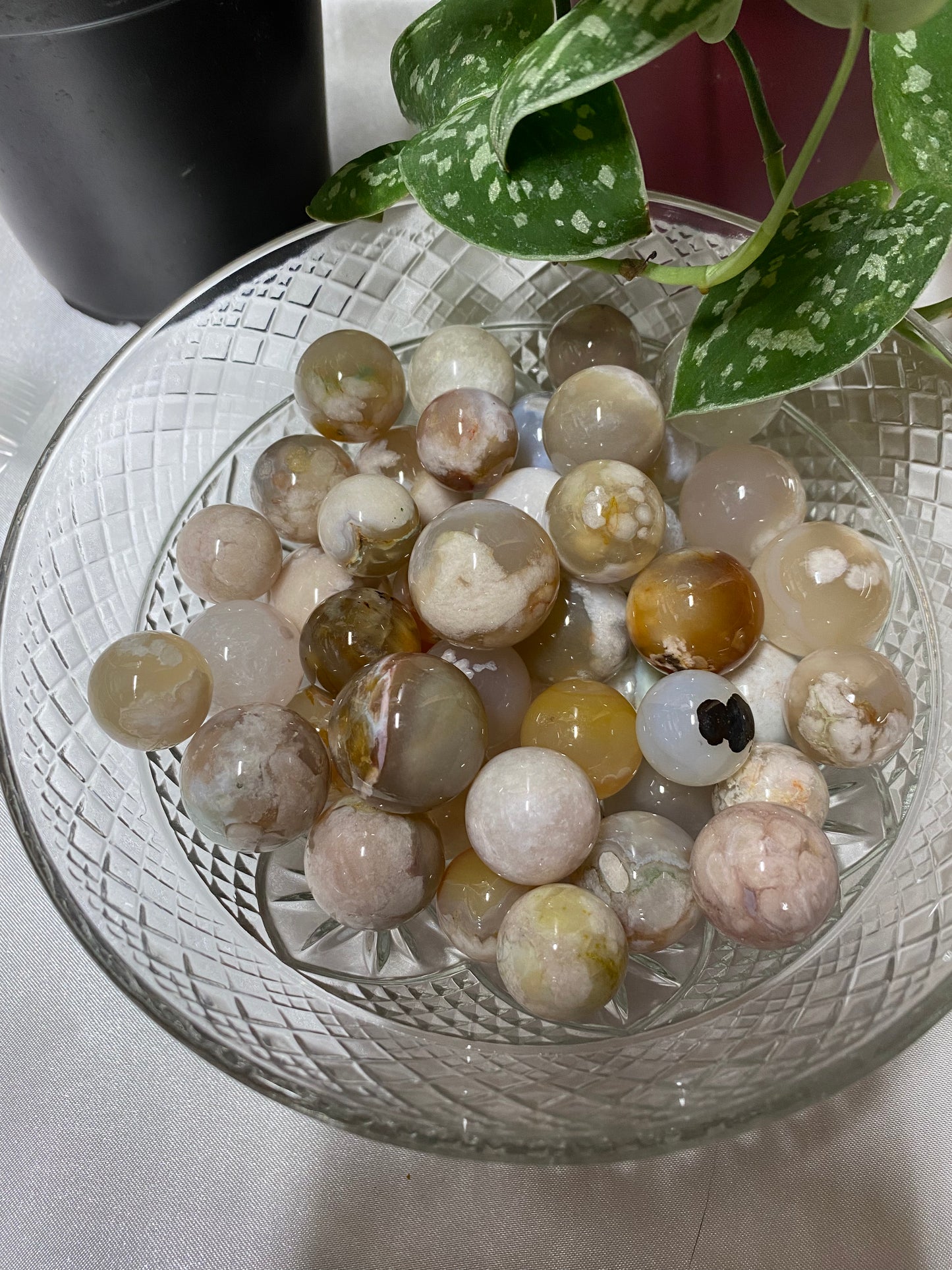 Flower Agate Mini Spheres