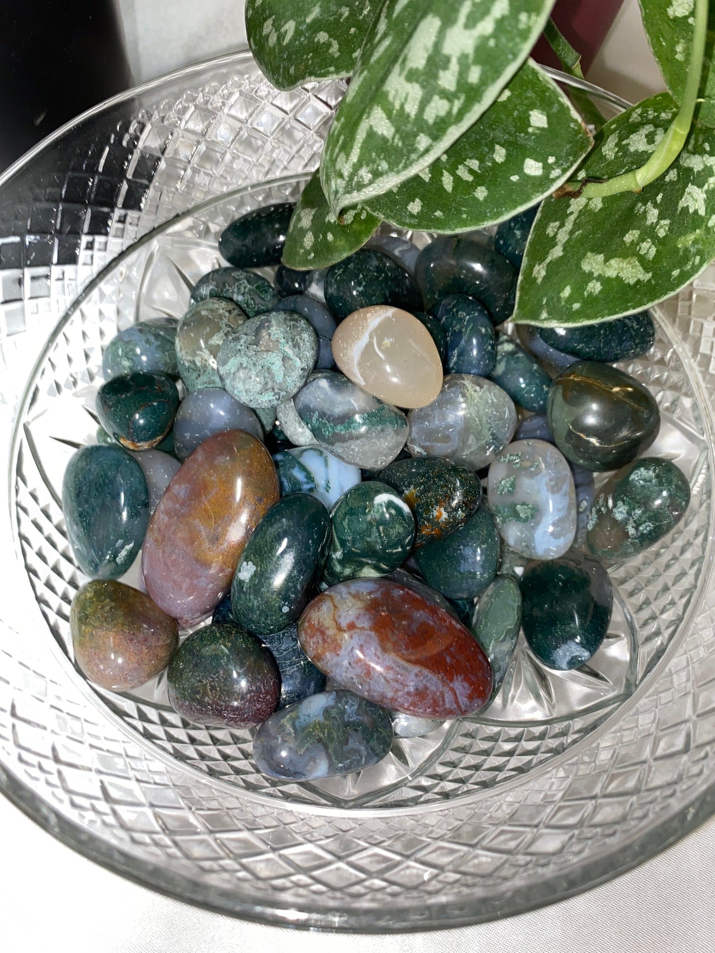 Moss Agate Tumble