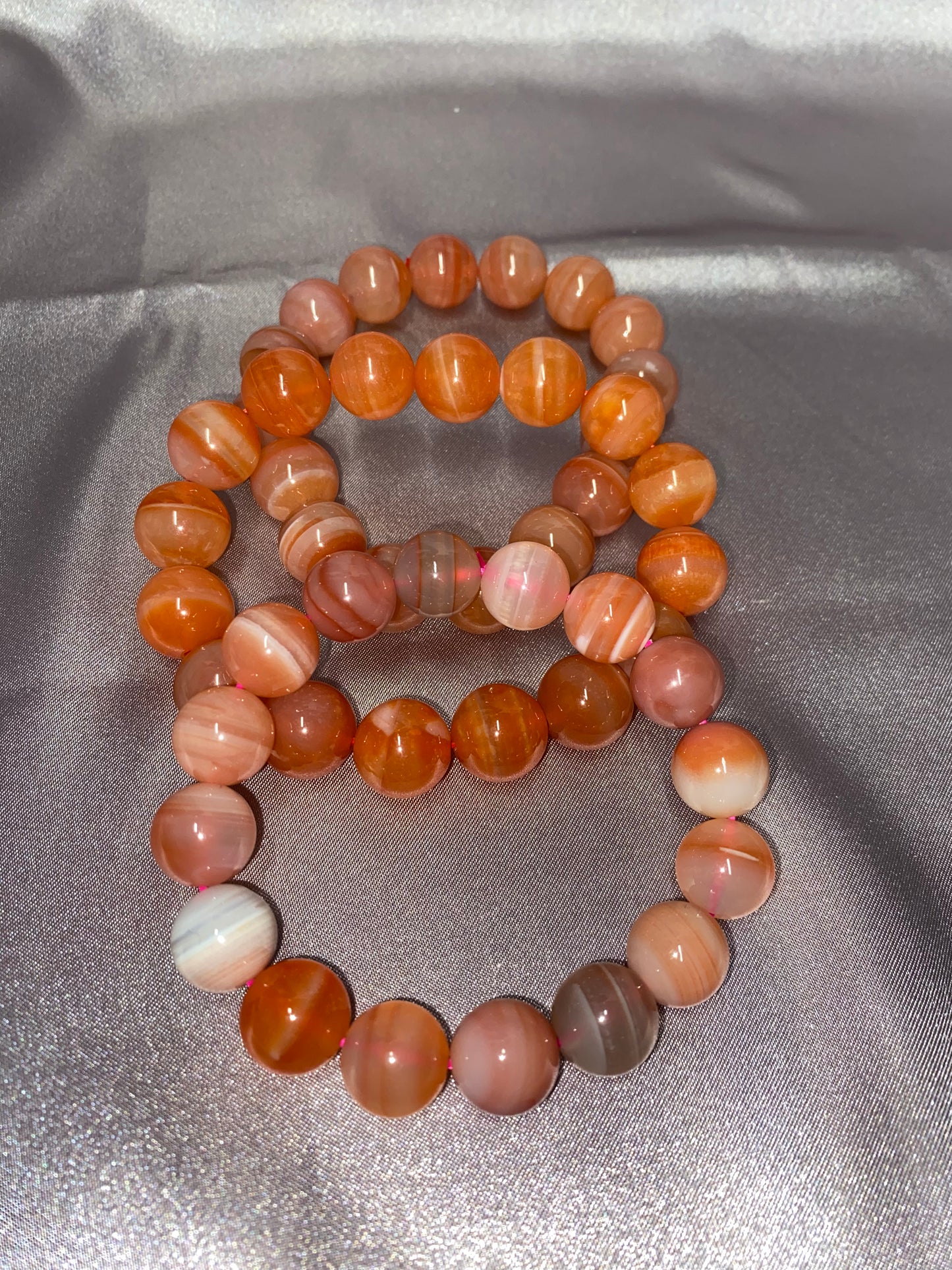 Large Bead Carnelian Bracelets