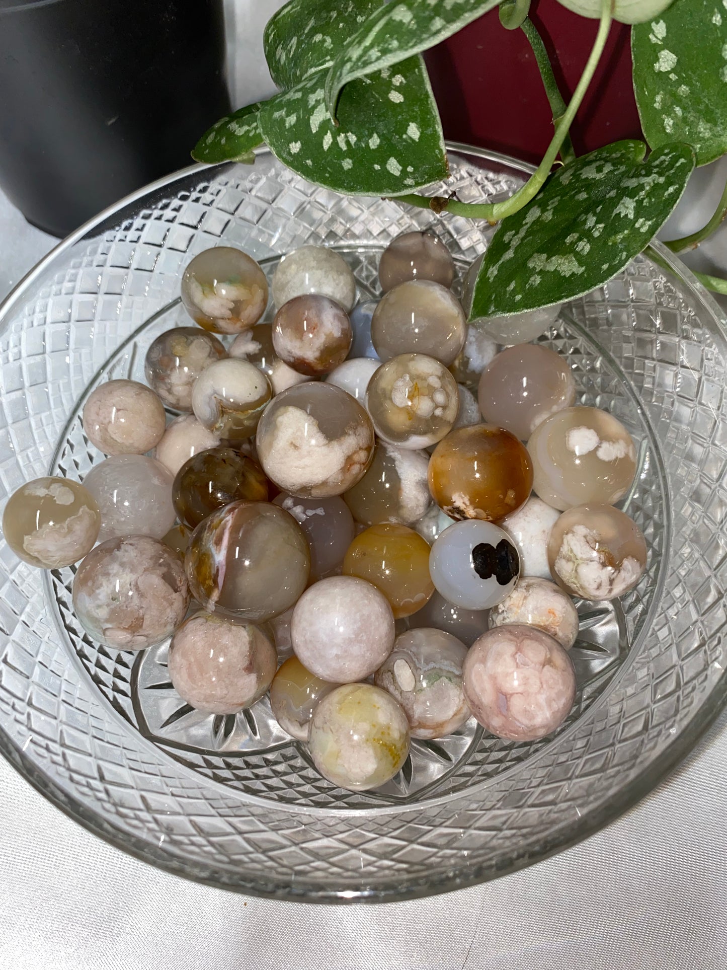 Flower Agate Mini Spheres