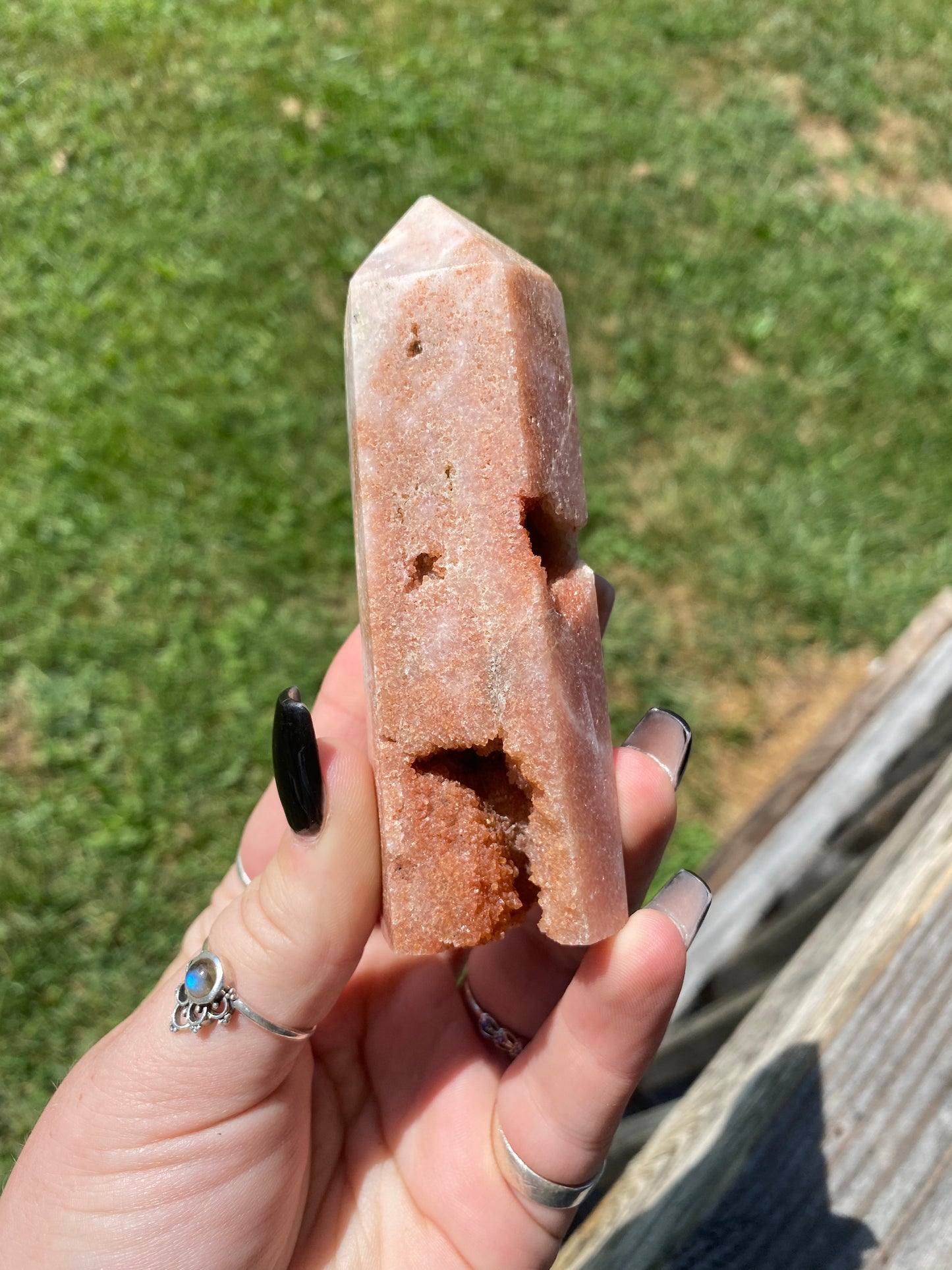 Flower Agate & Pink Amethyst Tower