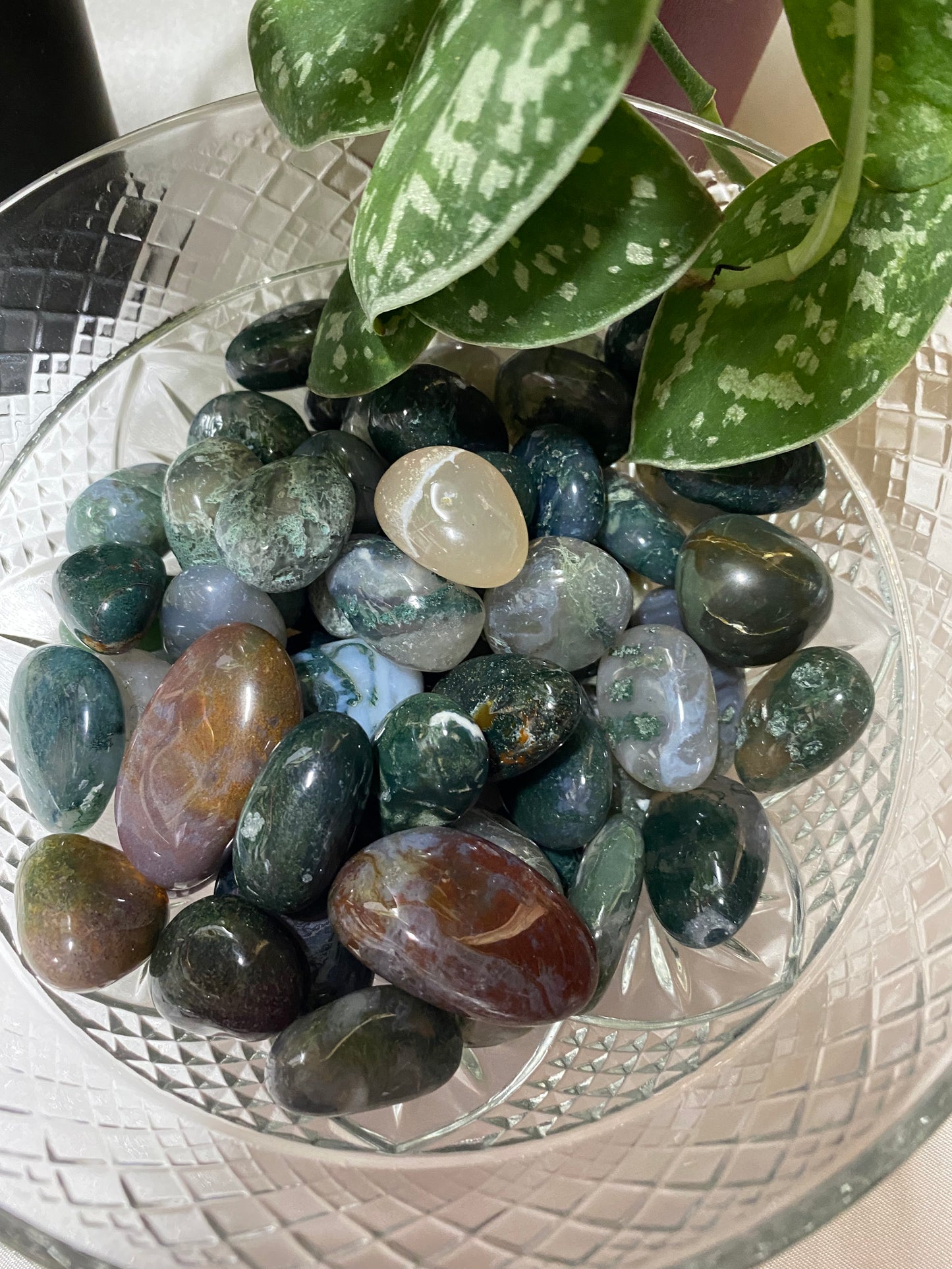 Moss Agate Tumble