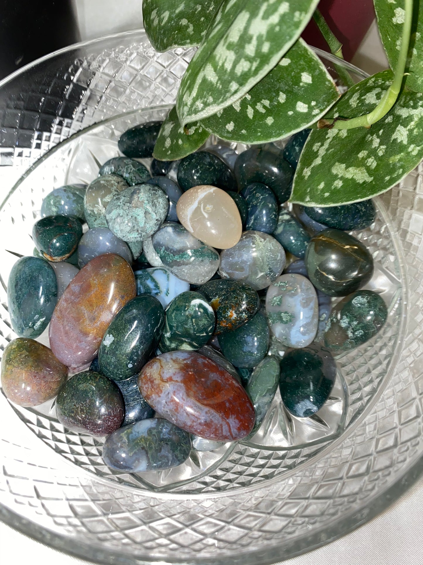 Moss Agate Tumble