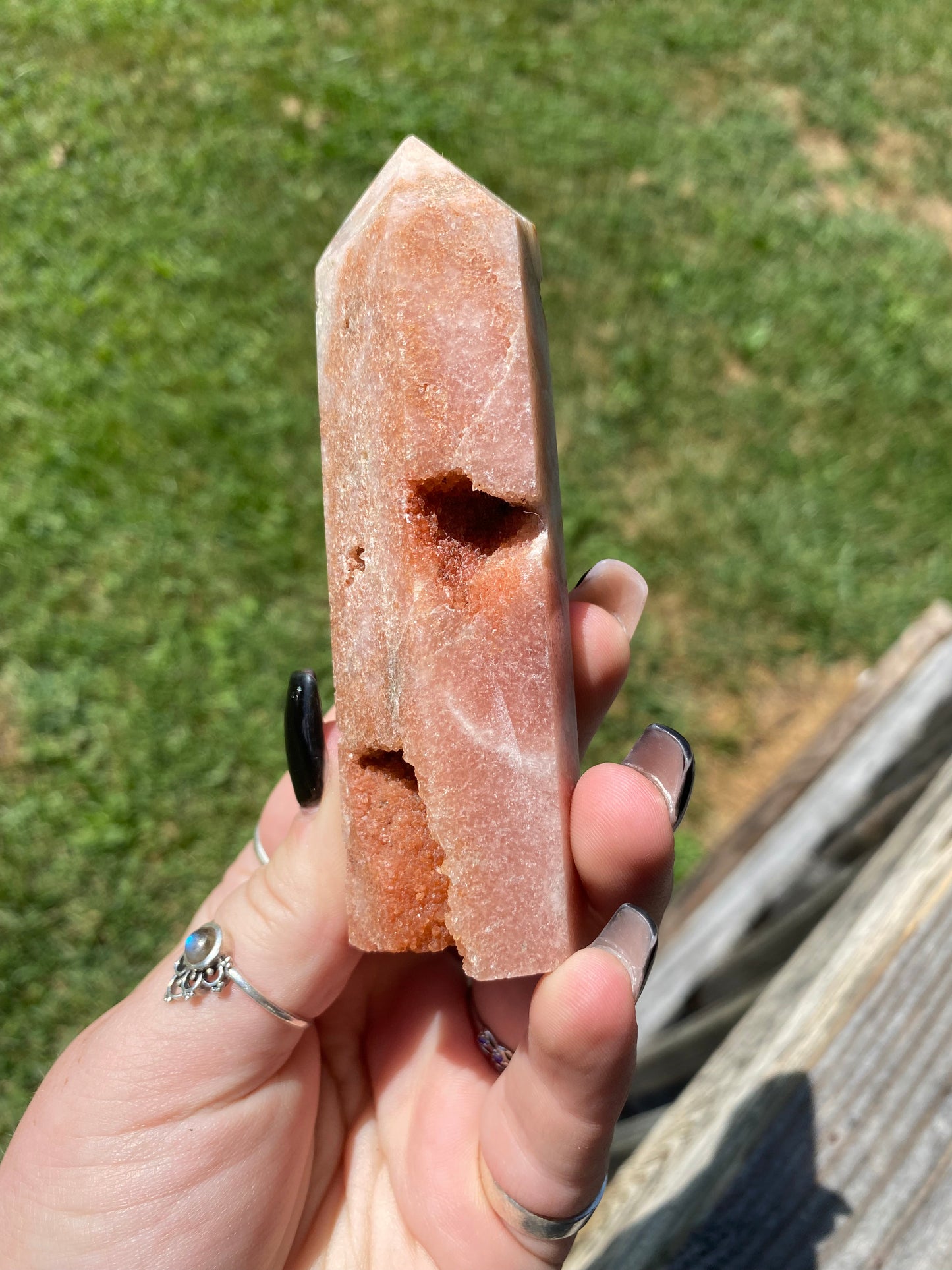 Flower Agate & Pink Amethyst Tower