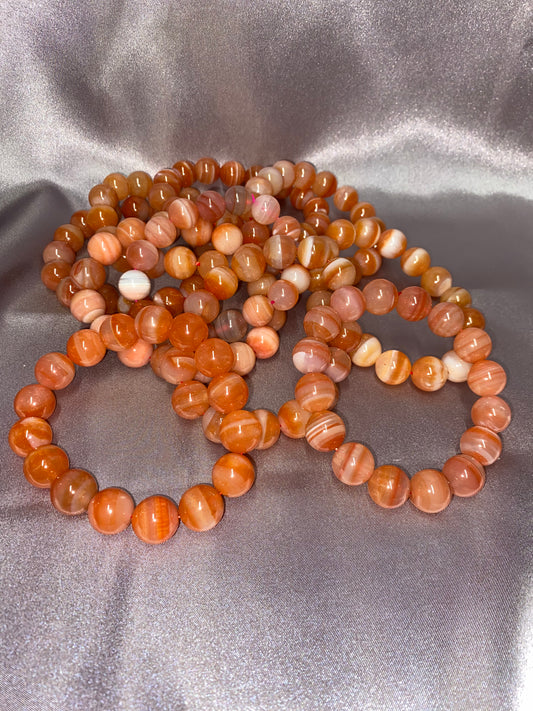 Large Bead Carnelian Bracelets